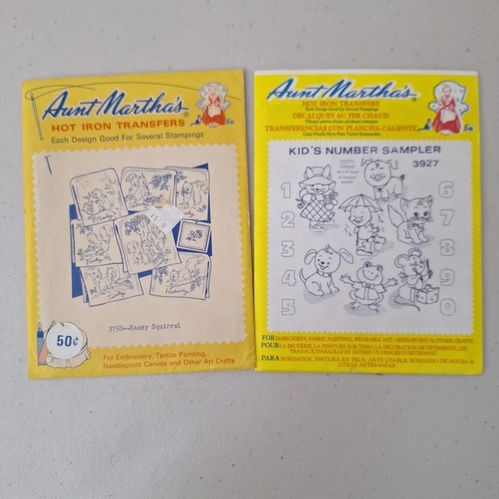 Huge Vintage Lot of Hot Iron Transfers Aunt Martha's Pritty Pinch Mixed Lot 40s+